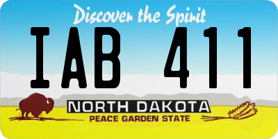 ND license plate IAB411