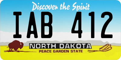 ND license plate IAB412