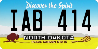 ND license plate IAB414