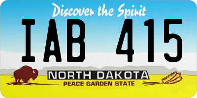 ND license plate IAB415