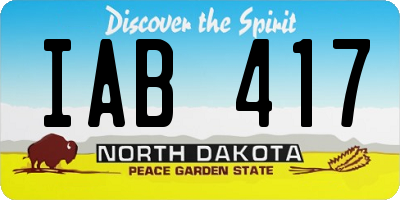 ND license plate IAB417