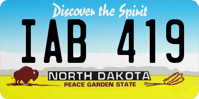 ND license plate IAB419