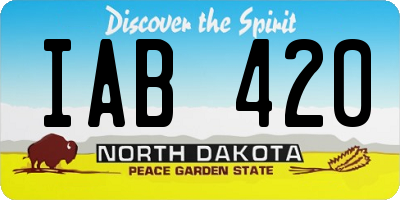 ND license plate IAB420