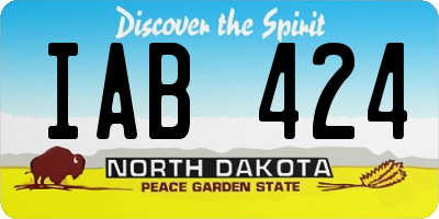 ND license plate IAB424