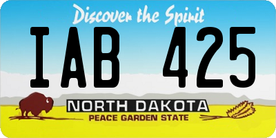 ND license plate IAB425