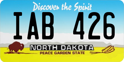 ND license plate IAB426