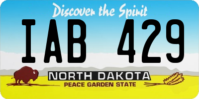 ND license plate IAB429