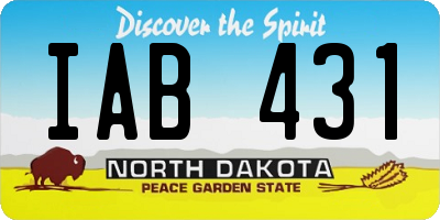 ND license plate IAB431