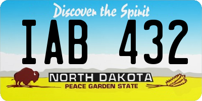 ND license plate IAB432