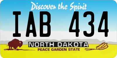 ND license plate IAB434