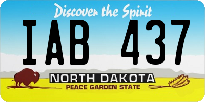 ND license plate IAB437