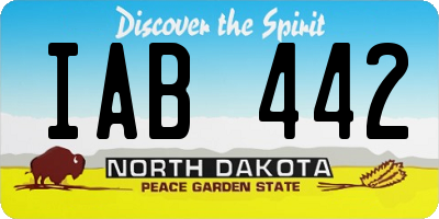 ND license plate IAB442