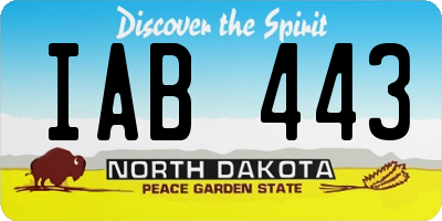 ND license plate IAB443
