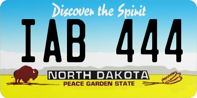 ND license plate IAB444