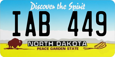 ND license plate IAB449