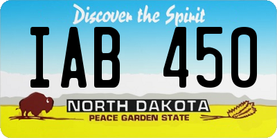 ND license plate IAB450