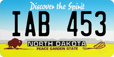 ND license plate IAB453