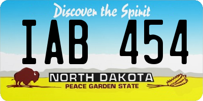 ND license plate IAB454
