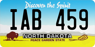ND license plate IAB459