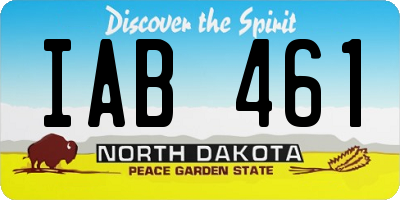 ND license plate IAB461