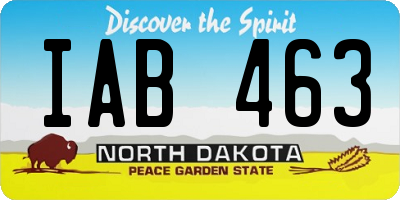 ND license plate IAB463