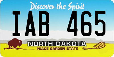 ND license plate IAB465