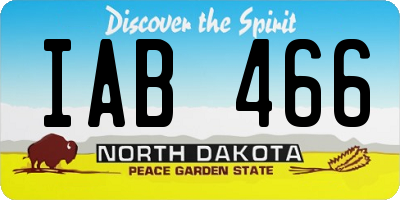ND license plate IAB466