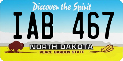 ND license plate IAB467