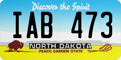 ND license plate IAB473