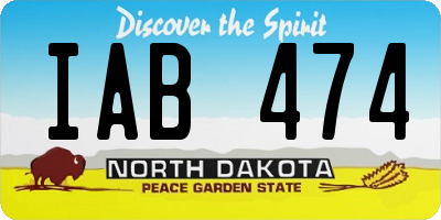 ND license plate IAB474