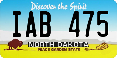 ND license plate IAB475