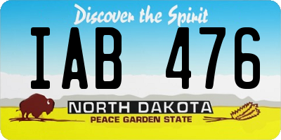 ND license plate IAB476
