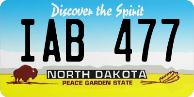 ND license plate IAB477