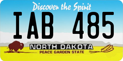 ND license plate IAB485