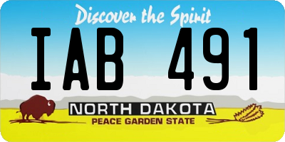 ND license plate IAB491