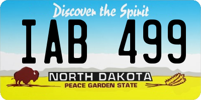 ND license plate IAB499