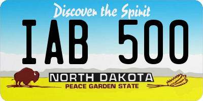 ND license plate IAB500