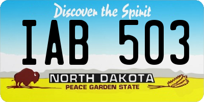 ND license plate IAB503