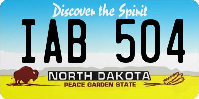 ND license plate IAB504
