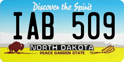 ND license plate IAB509