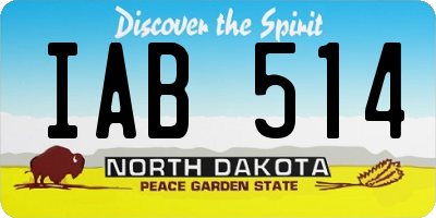 ND license plate IAB514