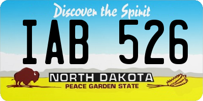 ND license plate IAB526