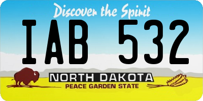 ND license plate IAB532