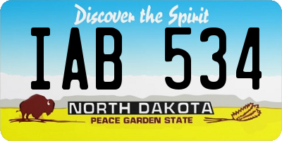ND license plate IAB534