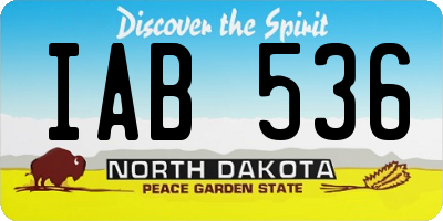 ND license plate IAB536