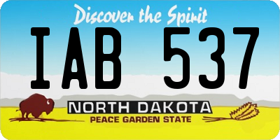 ND license plate IAB537