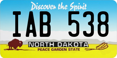 ND license plate IAB538
