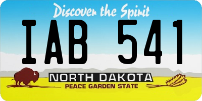ND license plate IAB541