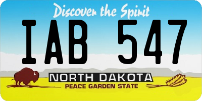 ND license plate IAB547