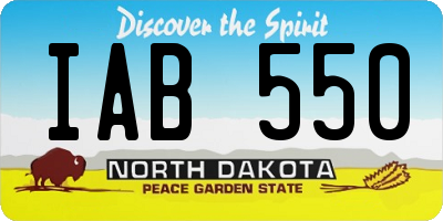 ND license plate IAB550